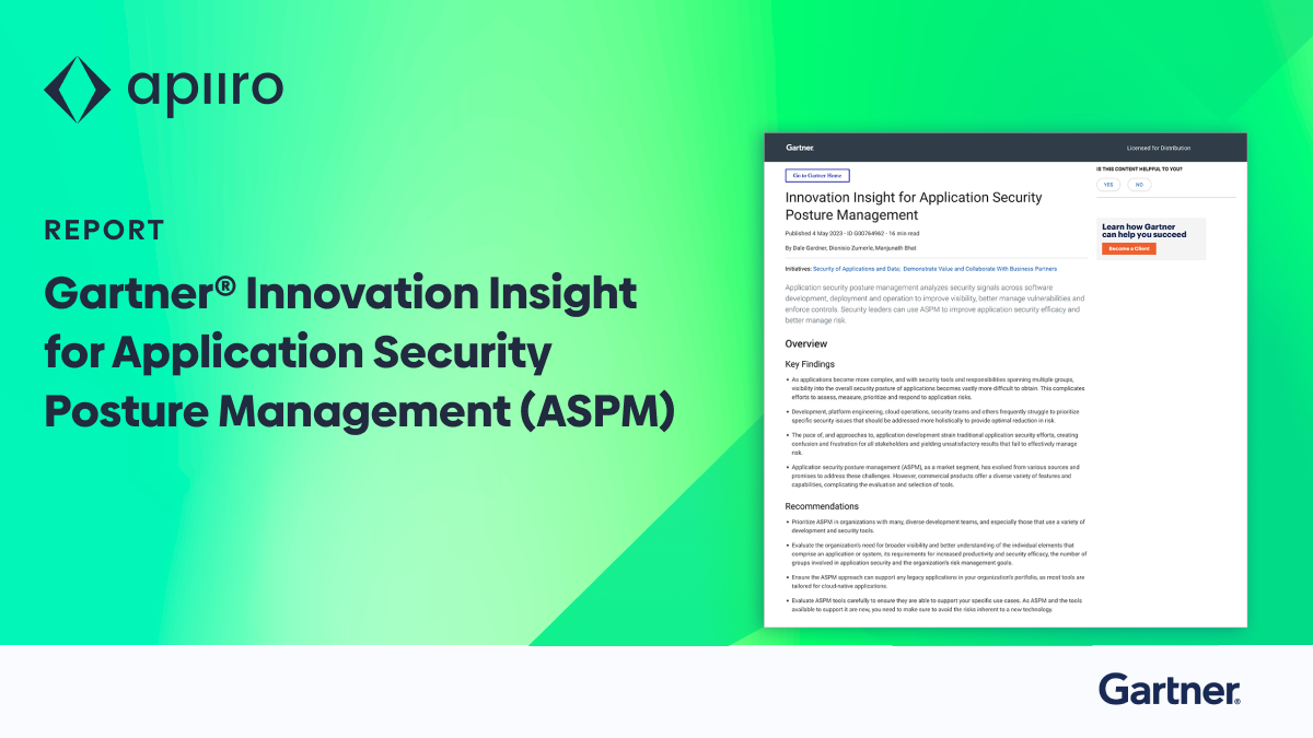 Gartner® Innovation Insight for Application Security Posture Mangement ...